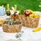 Picnic Basket for 2 Pack, Natural Nesting Wicker Picnic Basket with Handle, Hand-Woven Water Hyacinth Storage Basket for Camping & Outdoor Use